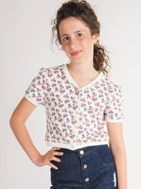 Girls Trixie Floral Top by Finding Foxtale
