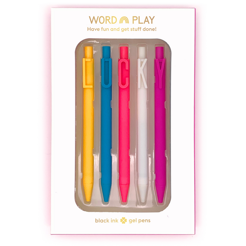 Snifty Set of 5 Word Play Black Gel Pens