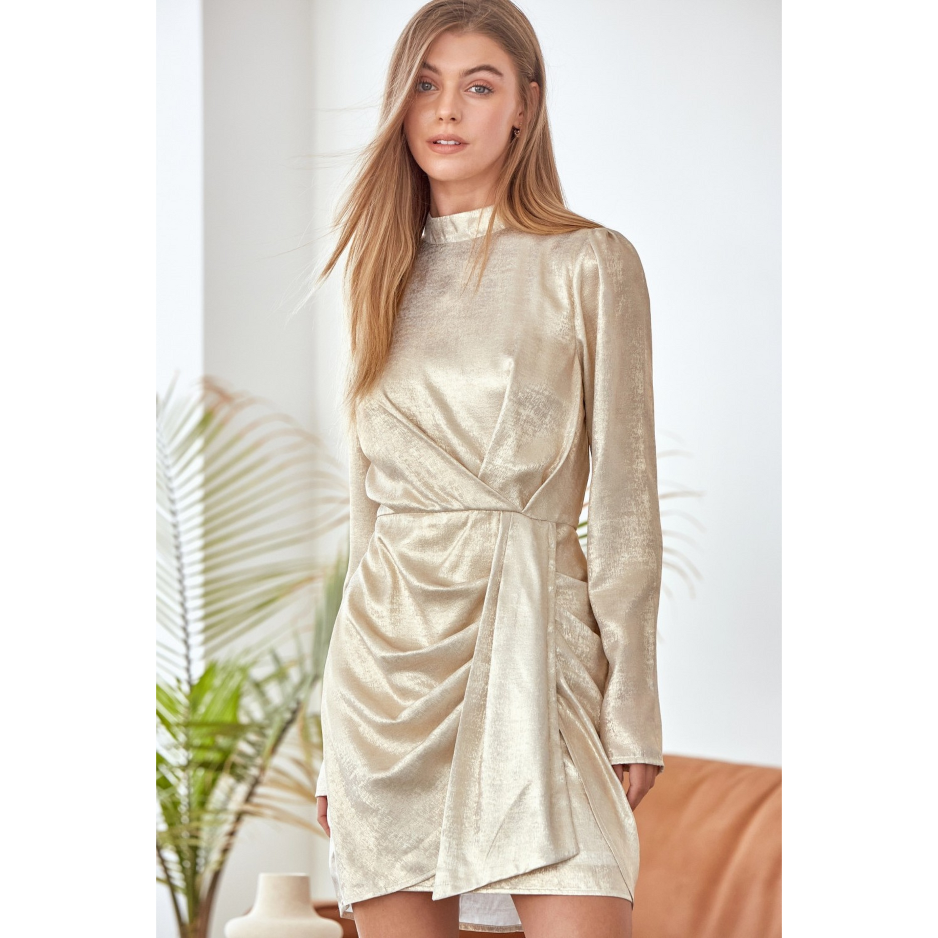 You're So Golden Wrap Dress *Final Sale* M