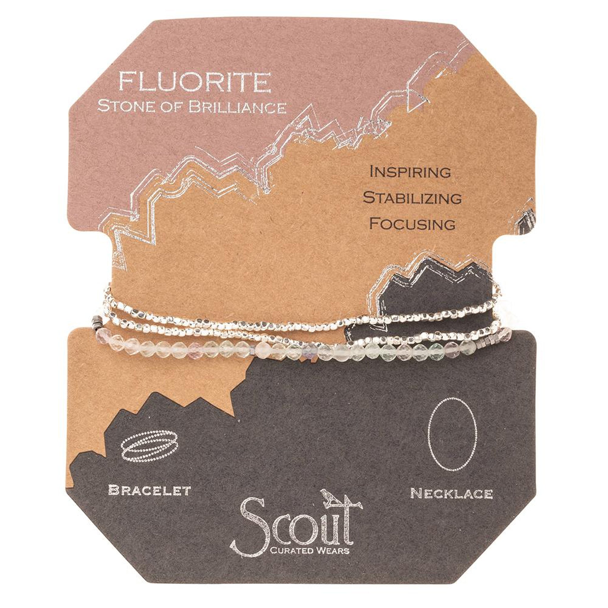 Delicate stone Fluorite Stone of Brilliance wrap bracelet & necklace Delicate stone Fluorite Stone of Brilliance wrap bracelet & necklace