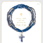 Faithfully Beaded Cross Bracelet