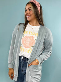 Feel The Vibes Ribbed Cardi