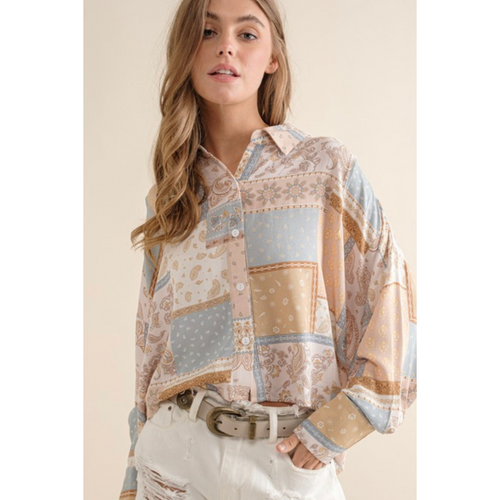 Country Girl Pleated Crop Blouse