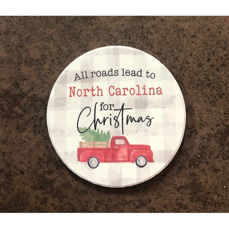 North Carolina Christmas Car Coaster*Final Sale*
