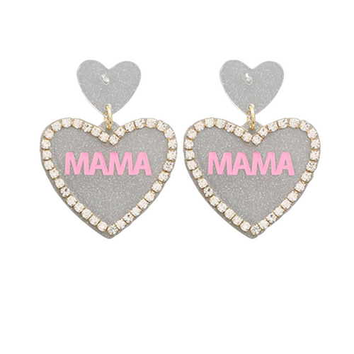 Mama Heart Earrings