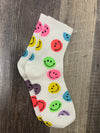 Neon Smiley Crew Socks