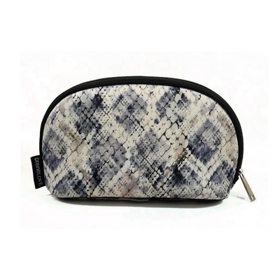 Prenelove cosmetic bag in muskoka. Neutral snake print