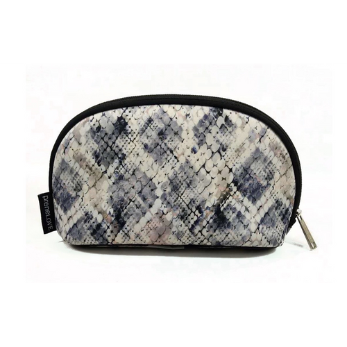 Prenelove cosmetic bag in muskoka. Neutral snake print